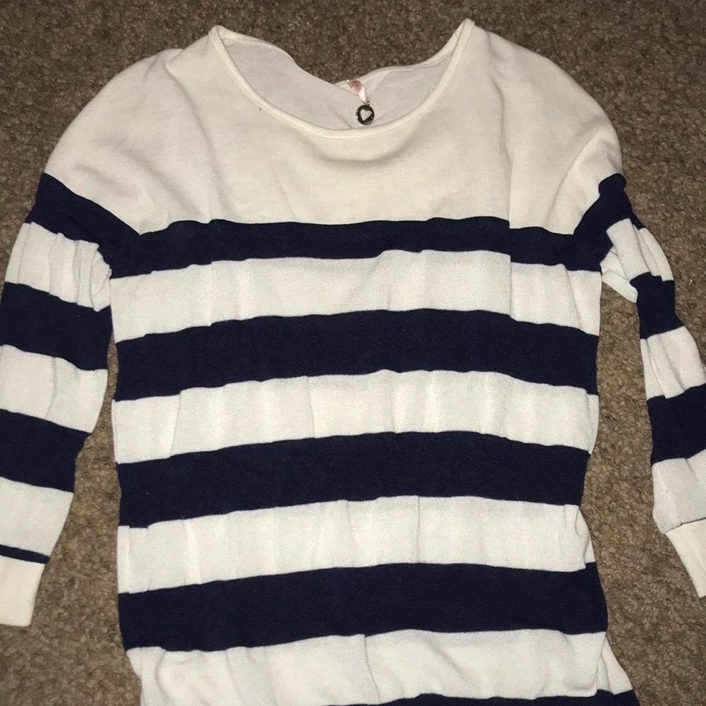 Blue and white sweater